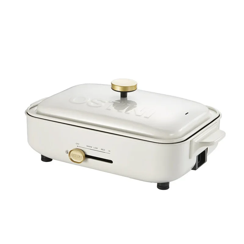 Multifunction Electric Cooker Home Electric Grill Pans Hot Pot Teppanyaki Steam Cooking Machine 1200w 220v Hot Sell Pots