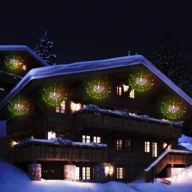 Remote LED Exploding Star String Light Outdoor Waterproof 8 Modes Christmas Garland Fairy Lights for Bar Party Garden Decoration