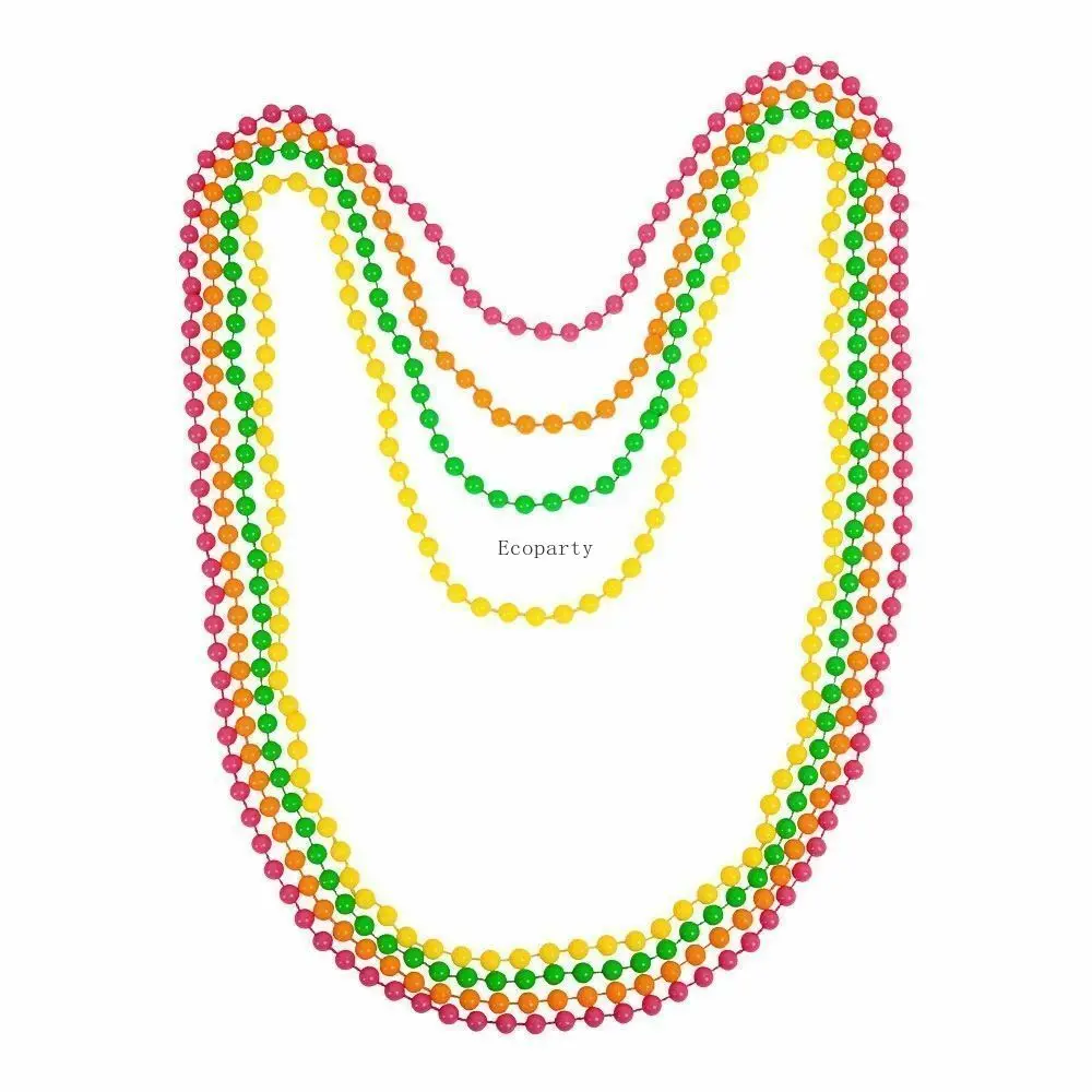 

2022 Plastic Bead Chain Bracelet Two Piece Color Bead Chain Four Color Bracelet Children's Toy Role Play Adult Dress Up