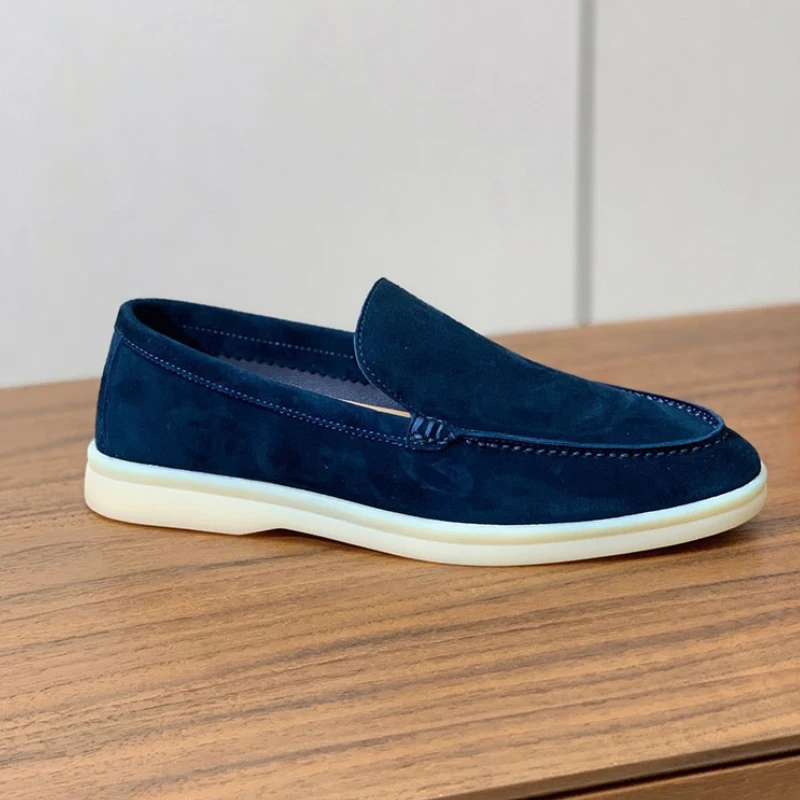 large size 35-51 highquality all Genuine leather walking men's loafers sheepskin Casual comfortable Sheep suede men's shoes