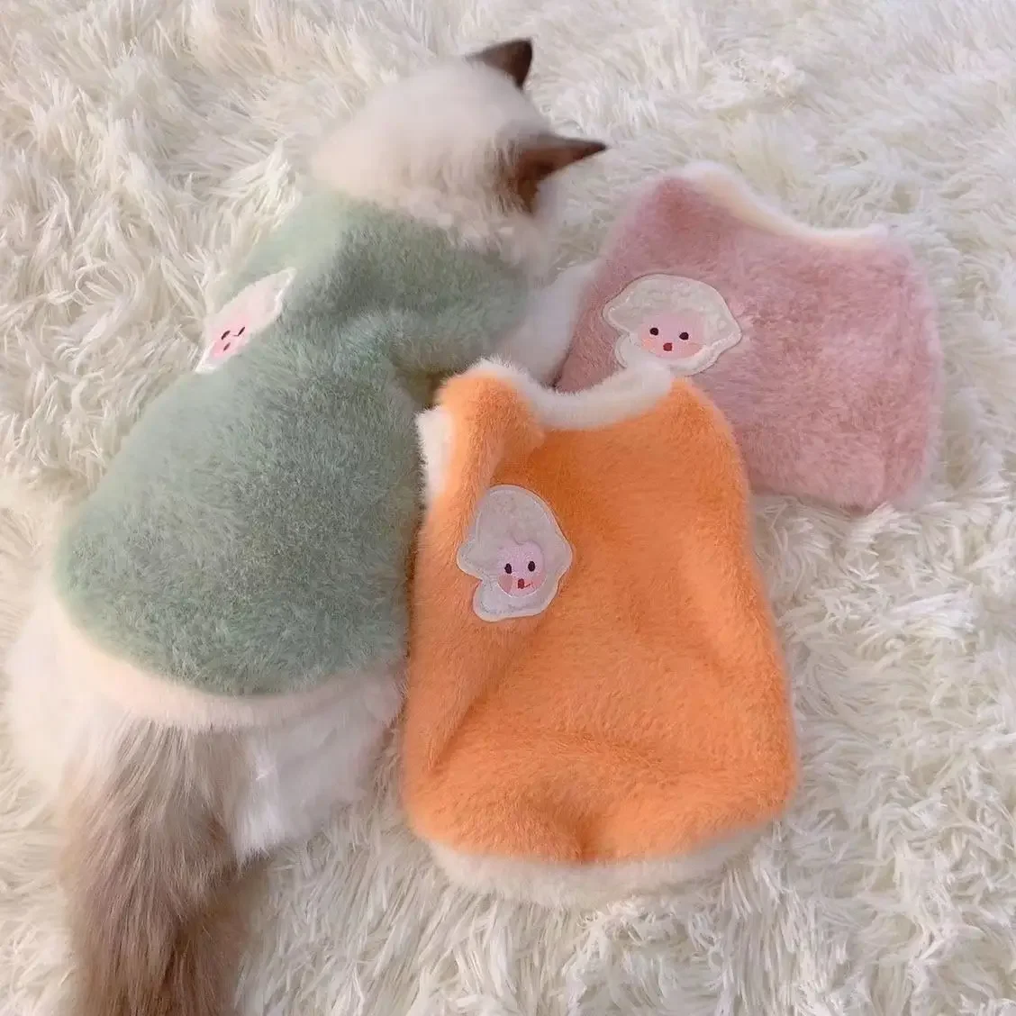 Cute Autumn and Winter Cat Clothes, Dog Winter Warm Thickened Vest, Anti-shedding Puppet Pet Clothes, Small Dogs