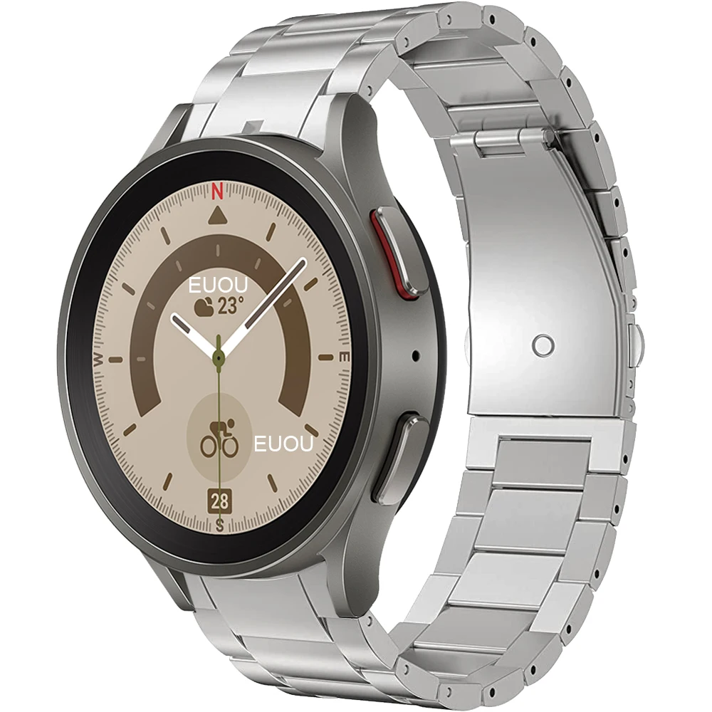 Pulseira de metal titânio para samsung galaxy watch 5 pro 45mm/watch5 44mm 40mm/relógio 4 clássico 46mm 42mm sem lacunas 20mm pulseira de banda