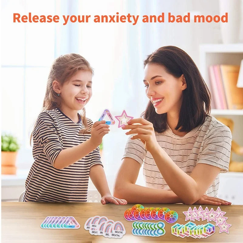 Anxiety Sensory Stickers, Breath Strips, Anxiety Relief Items For Mood Calming Stress Relief Stickers 60 Pcs-AT35
