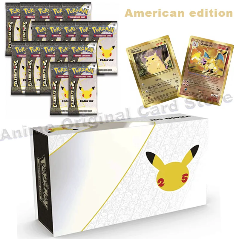 Amerykańska wersja Oryginalne pudełko PTCG Pokemon 25th Anniversary Commemorative Ultimate Celebrations Ultra Premium Gift Box