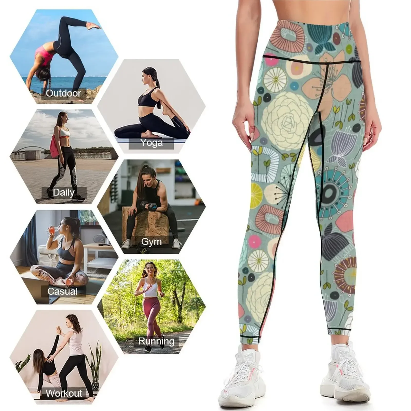 يزهر الشرقية طماق ملابس الغولف المرأة رفع الرياضة يغطي الرجل اللياقة البدنية الصالة الرياضية الملابس النسائية طماق