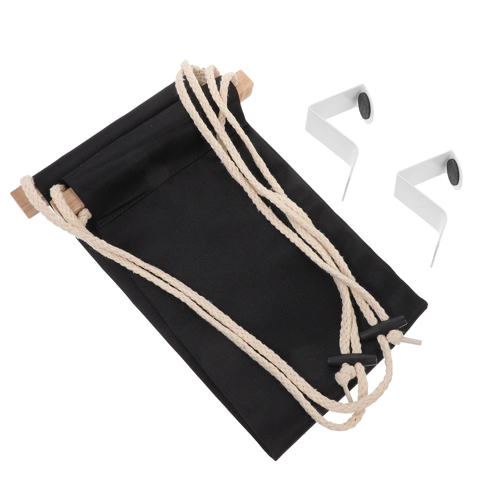 

Foot Hammock Home Office Black Polyester Home Foot Rest Wood Iron Hanging Under Desk Footrest Swing Chair Footrest