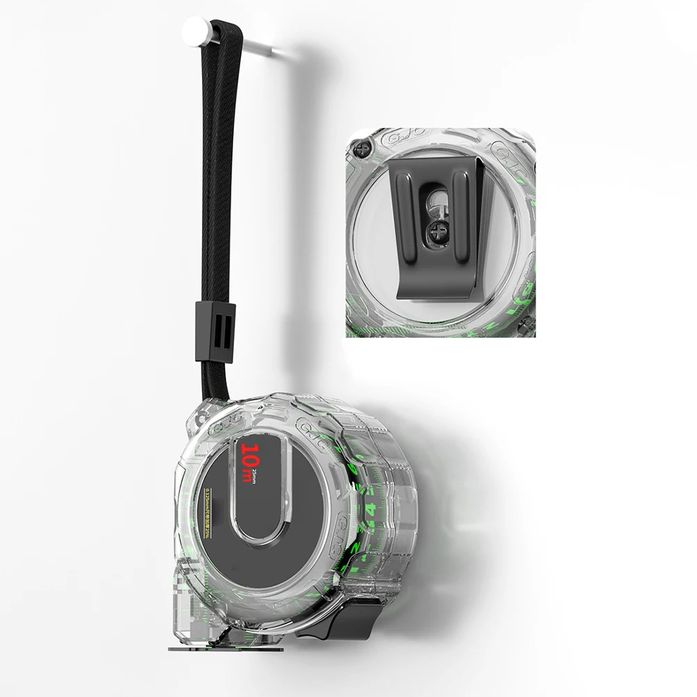 

20 м измерительный инструмент, флуоресцентная рулетка, измерение для рисования, удобный зажим для ремня, устойчивый к падениям корпус для строительных работ