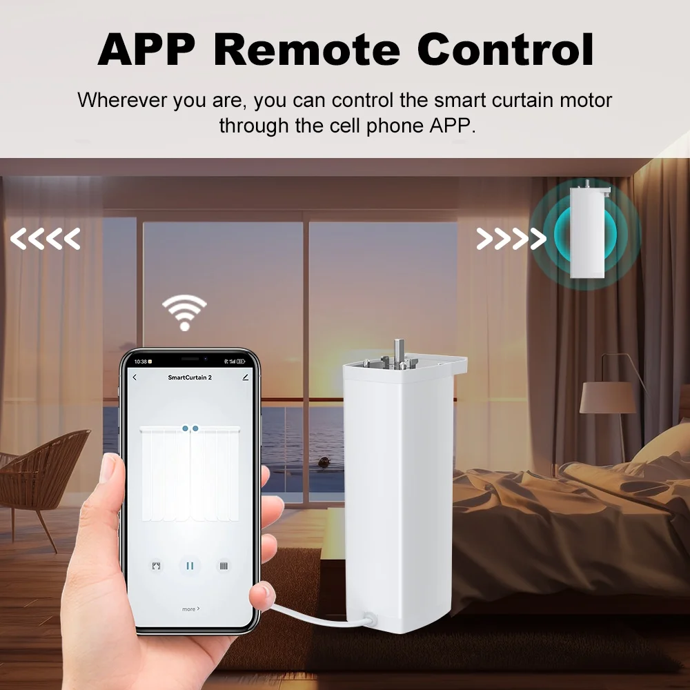 Smart Tuya Zigbee/WIFI Electric Automatic Curtain Motor Super Silent Intelligent Support Voice Control Alexa Google Assistant