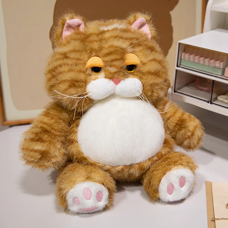 25/35cm Soft Fluffy Cat Plush Toy - Cute and Chunky Kitten Plushie for Kids, Fluffy Stuffed Cat Toy