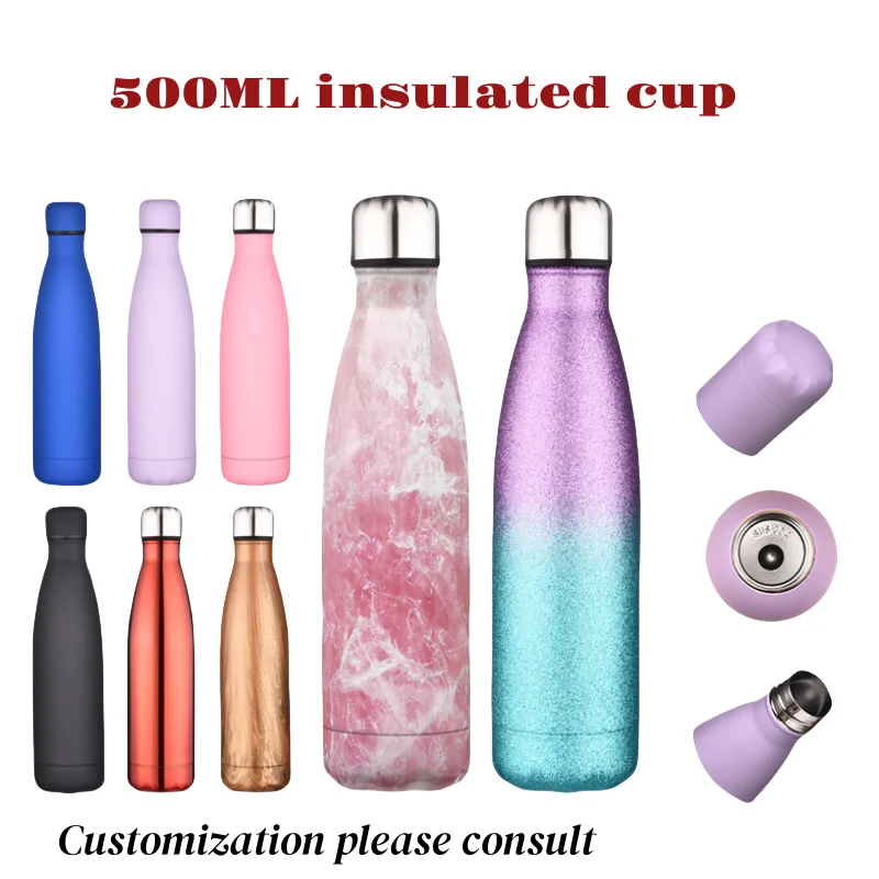 Double Wall Stainles Steel Water Bottle Thermos Bottle Keep Hot and Cold Insulated Portability Vacuum Flask Sport customizable - view 5