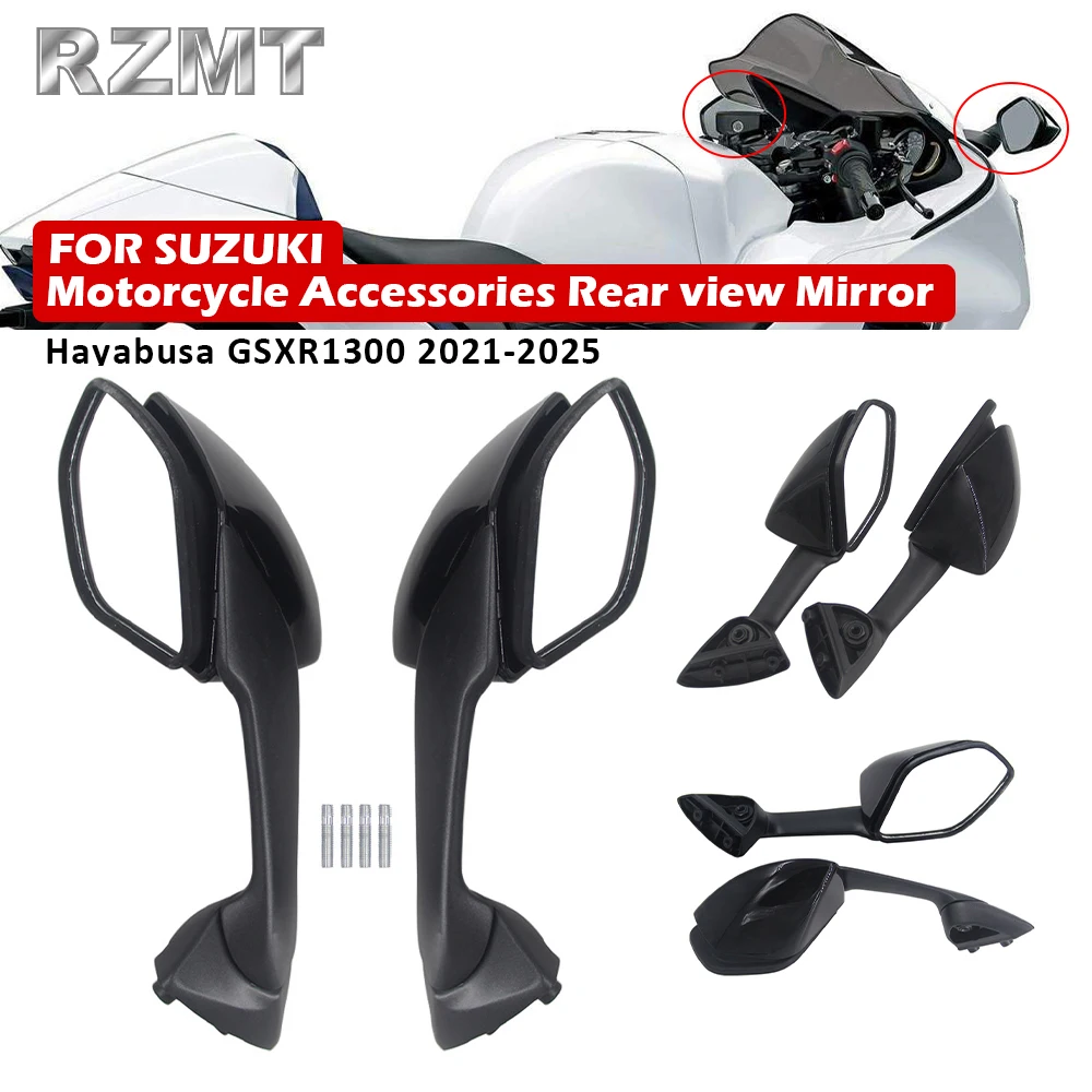 New For Suzuki Hayabusa GSXR1300 2021-2025 Motorcycle Rearview Mirror Clear Rear View Side Mirrors HAYABUSA 1300 GSX1300R 21-25