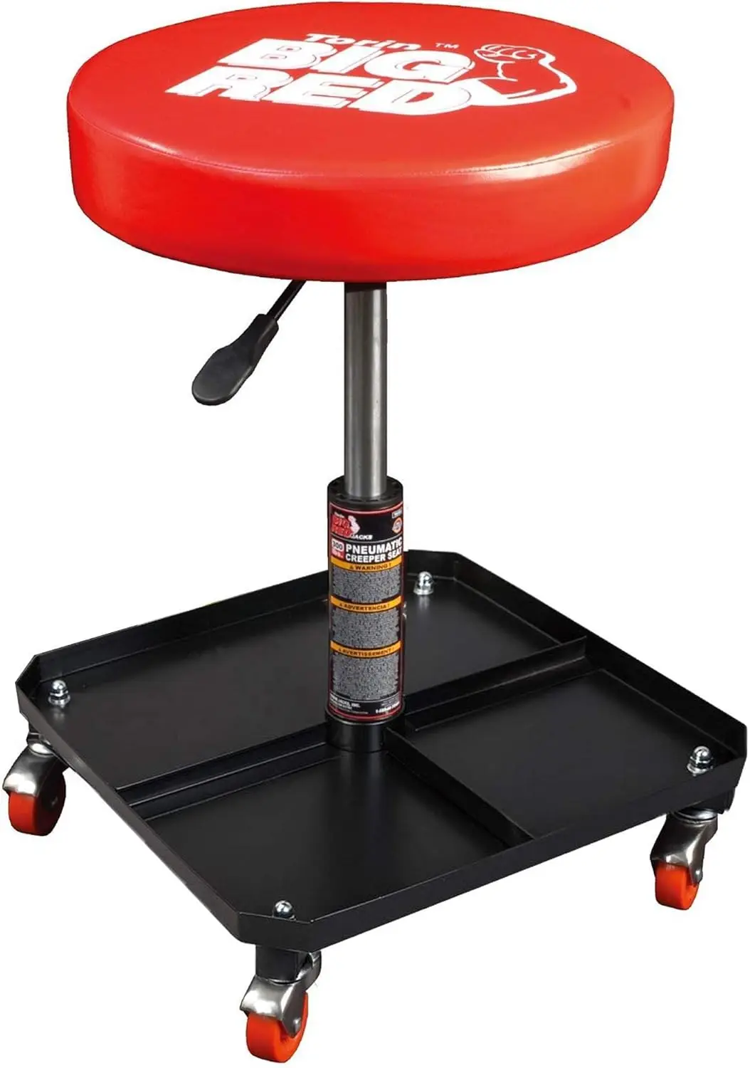 

Adjustable Rolling Mechanic Stool with Padded Seat and Tool Tray, Heavy-Duty Steel Frame, Supports 250 lbs