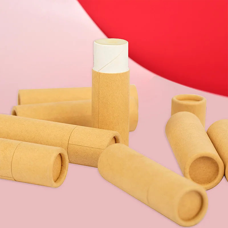 5pcs Lip Balm Kraft Paper Tubes Biodegradable Cardboard Push Up Cosmetic Packaging Tube Eco-friendly Notion Gloss Container