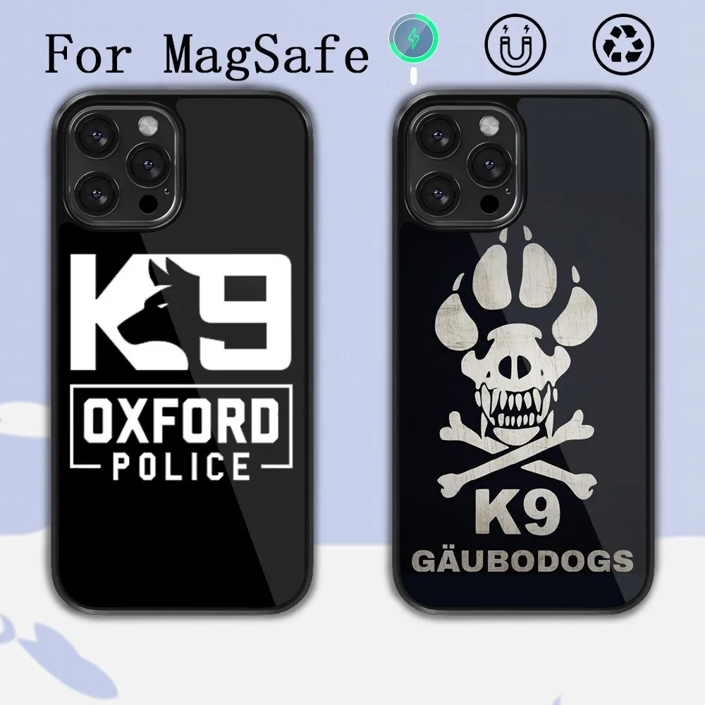 K9 Police Dogs  Phone Case For iPhone 14 13 12 11 15 Pro Max Plus Magsafe Magnetic Cover