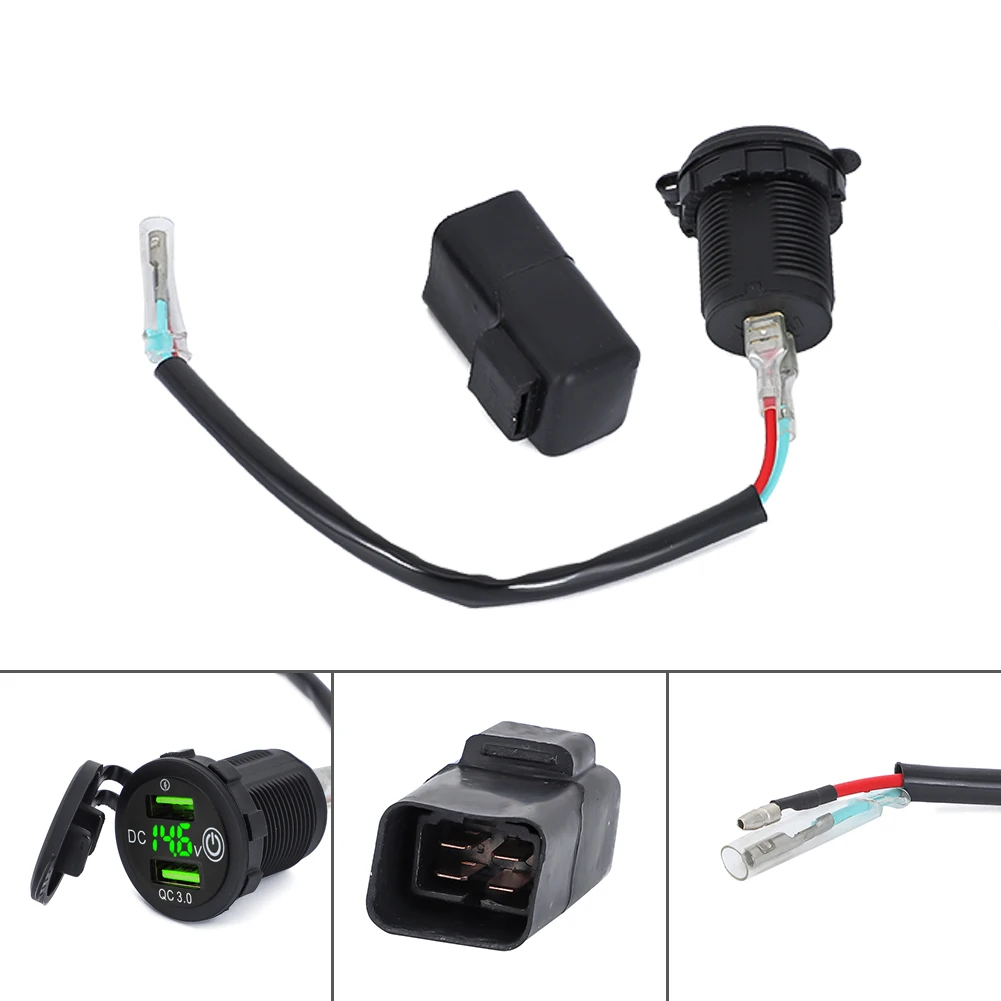 Motocycle Camera Cellphone TYPE-C USB QC3.0 Fast Charger with Relay For Kawasaki Versys650 Versys1000 VersysX300 Ninja400/650