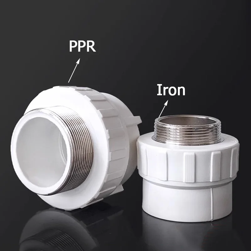 PPR Male Thread Adapter 40/50/63/75/90/110mm Plastic Iron Connector 1-1/4