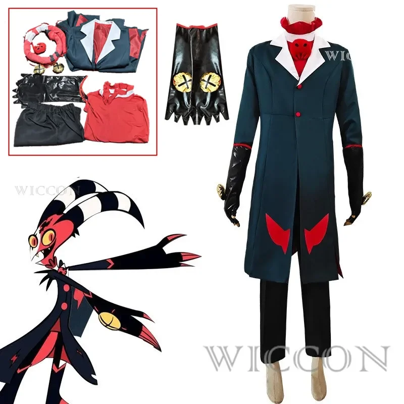 Boss Blitzo Cosplay with Tail Hazzbin Anime Cosplay Costume Uniform Cosform Halloween Party Set Unisex Uniform Woman Man