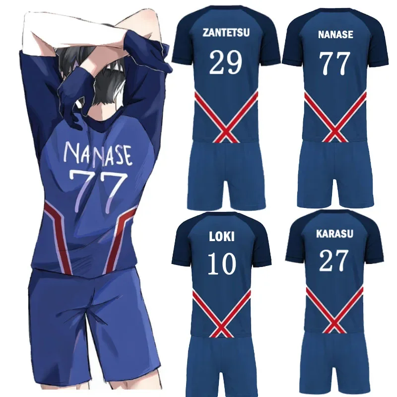 

Japanese Anime Blue Lock P.X.G Jersey Football Uniform Rin Shidou Cosplay T-shirt Shorts Men's and Women's Casual Sports Suit