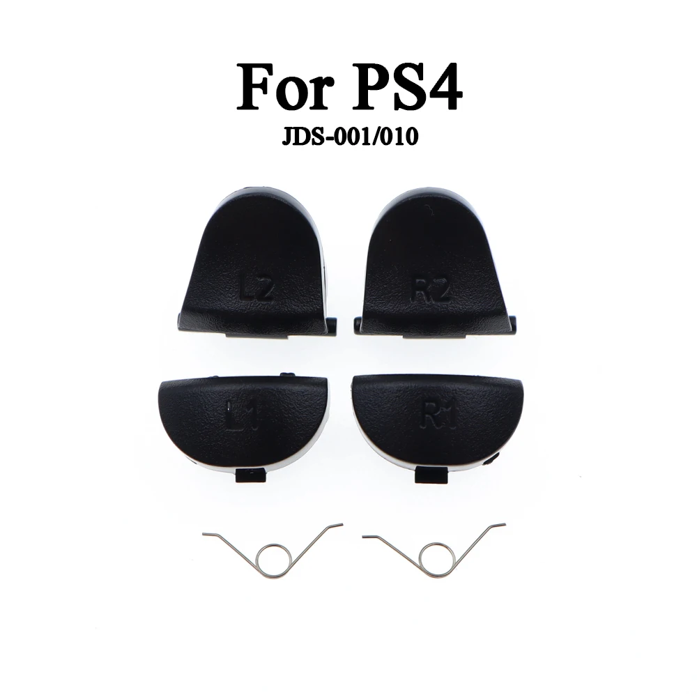 PS3 PS4 Pro Slim PS5 컨트롤러 게임 키용 블랙 1세트 (스프링 포함) 교체용 R1 L1 R2 L2 트리거 버튼