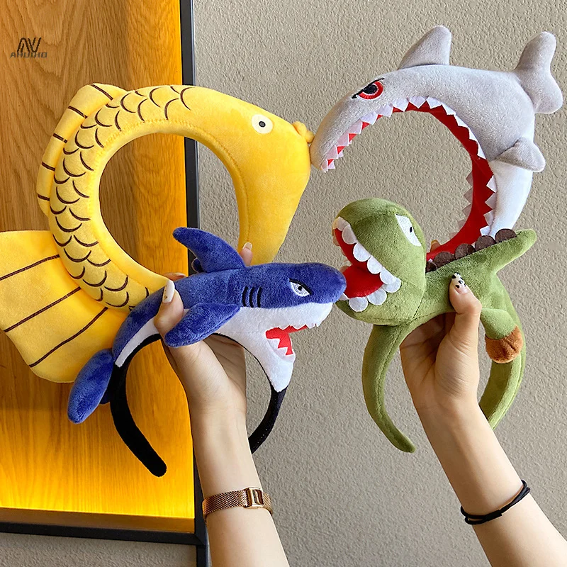 Lovely Animal Headband Unisex Accessories Party Headwear Hair Hoop Cute Wide-brimmed Crocodile Shark Dinosaur Cartoonhair Clip