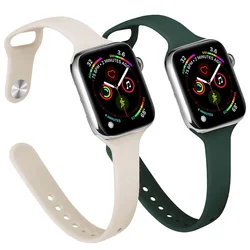 Slim Silicone strap for Apple watch ultra 44mm band 41mm 45mm correa 38mm 40mm 49mm Sports bracelet iWatch serie 8 7 6 5 se 4 3