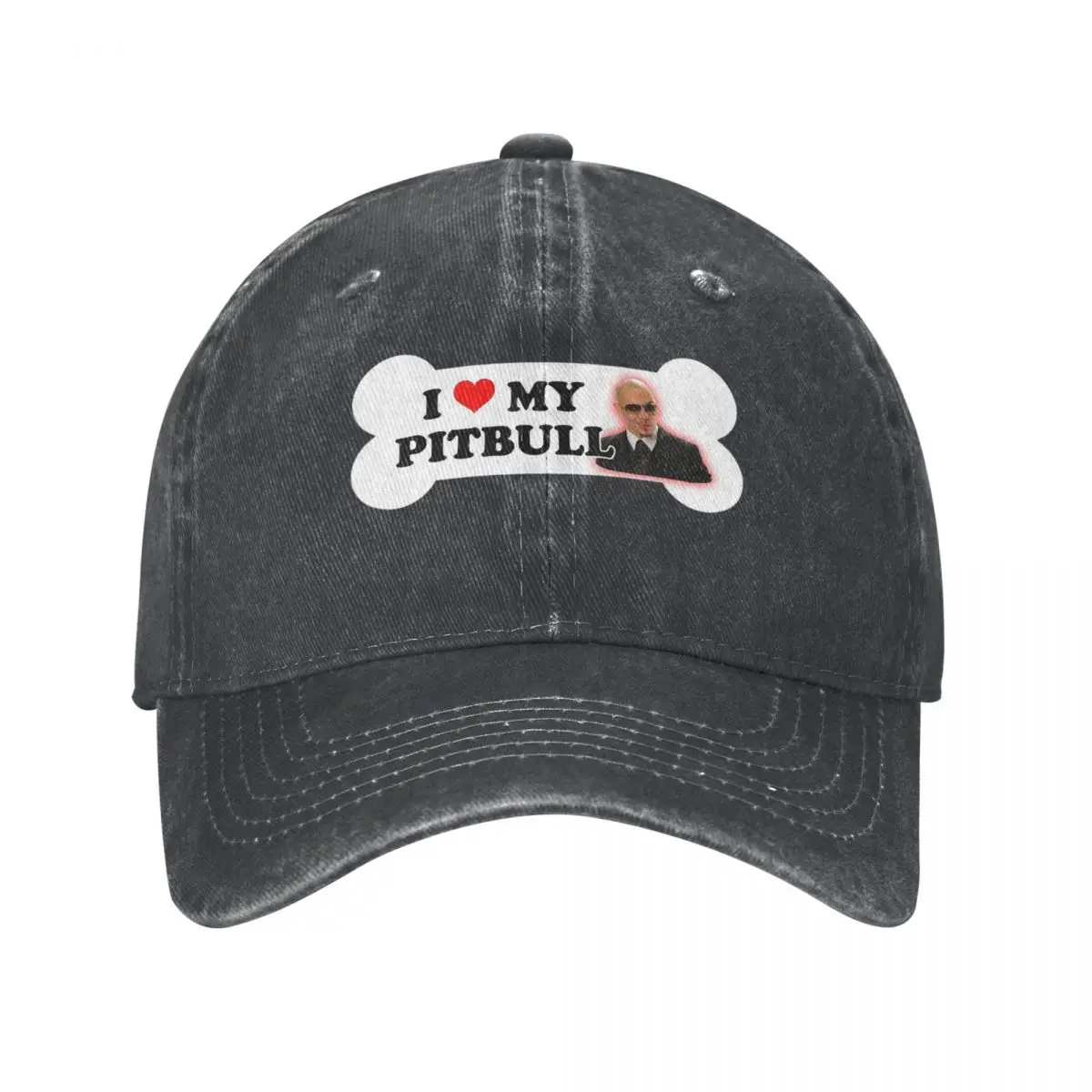 

I Love My Pitbull Bumper Sticker Parody Baseball Caps Fashion Denim Fabric Hats Adjustable Casquette Sports Baseball Cowboy Hat