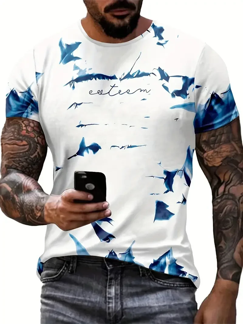 Retro classic men's creative T-shirt, round neck short sleeved shirt, 3D printing, casual, fashionable, summer novelty, cost-eff