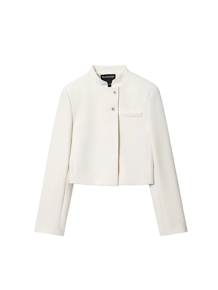 

2025 женские осенние пиджаки, пальто, повседневные однотонные однобортные однобортные женские элегантные уличные пиджаки с длинными рукавами и круглым вырезом, верхняя одежда