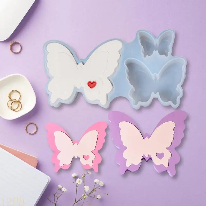 12PD Castings Molds Love Butterfly Silicone Moulds Soap Molds Plasters Molds Ornament Molds Handmade Epoxy Resin Molds