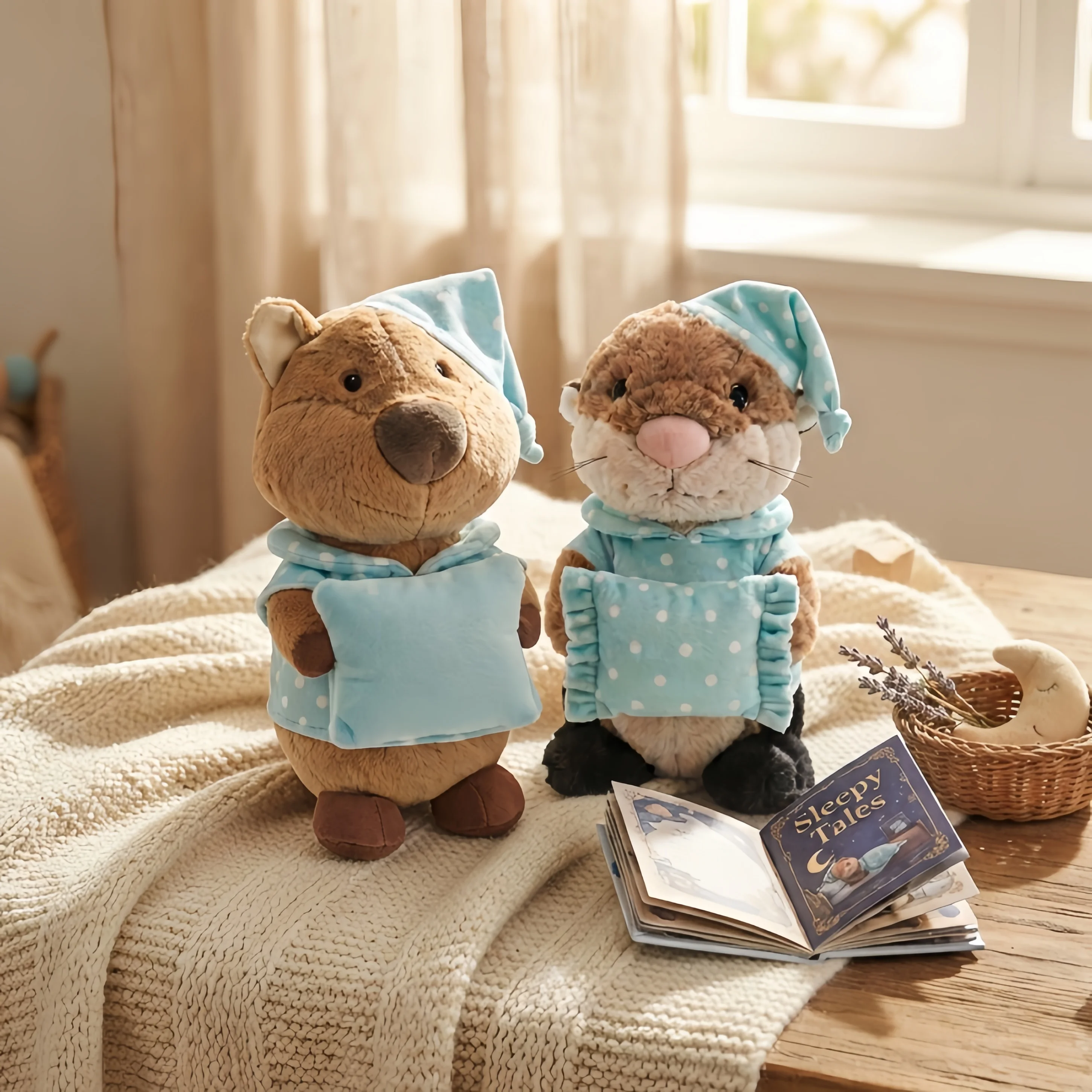 29cm Cute Sleepwear Beaver Capybara Plush Toy Kawaii Animal Stuffed Doll Soft Fluffy Home Decor Toys Adorably Birthday Gift