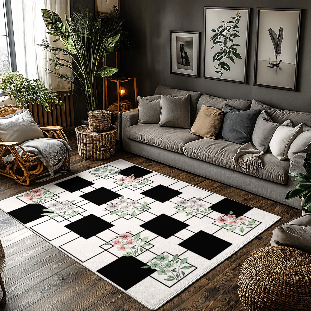 

Элегантный коврик с цветочным принтом, приветственный коврик, домашний уличный ковер, моющийся декор для прихожей, современный фермерский дом, шикарные акценты для дома, стильный пол c