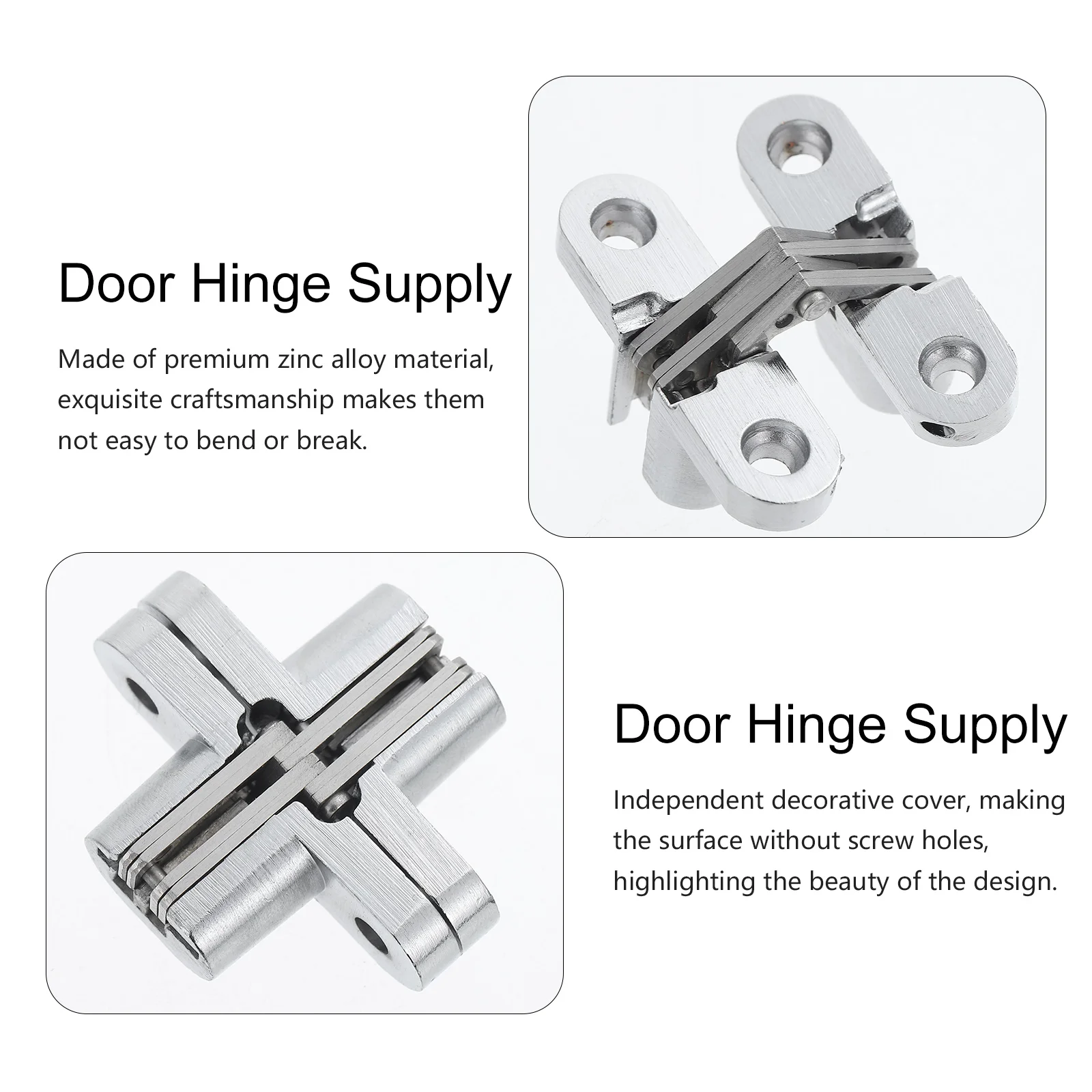 

Hidden Adjustable Invisible Door Hinge Concealed Heavy Duty 180 Degree Swing Metal Hinge for Home Wooden Cabinet Door
