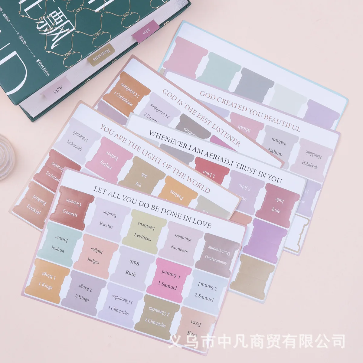 6 Sheets(90pcs) Bible Tabs Large Print And Easy-To-Read Bible Journaling Supplies Self-Adhesive Index Label Sticker Stationery