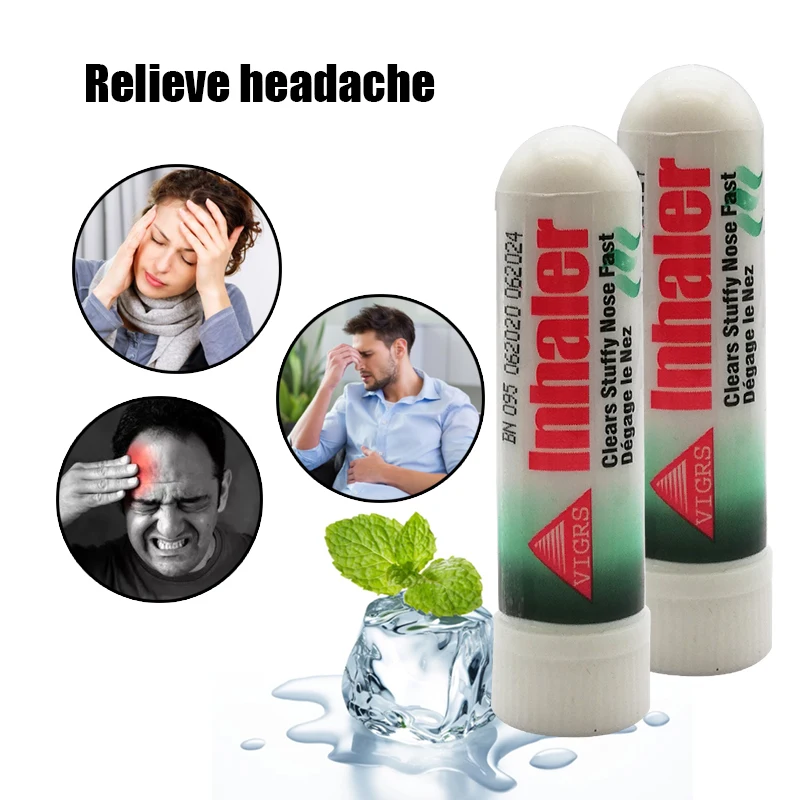 Nasal Inhalador Relieve Headache Stuffy Nose Carsickness Sleepy Mosqulito Hites Nose Inhaler Refresh  Mint Nasal Inhalador