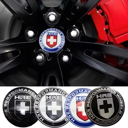 56mm Metal Car Wheel Center HRE Emblem Hub Caps Cover Stickers Accessories for HRE Logo Styling