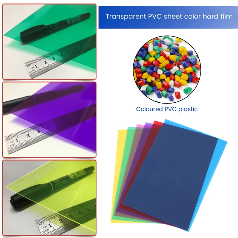 Pack Of 6 Colour Films Gel, Transparent Coloured Film, Heat Resistant For Lamps, Coloured Filter (30 X 21 Cm)