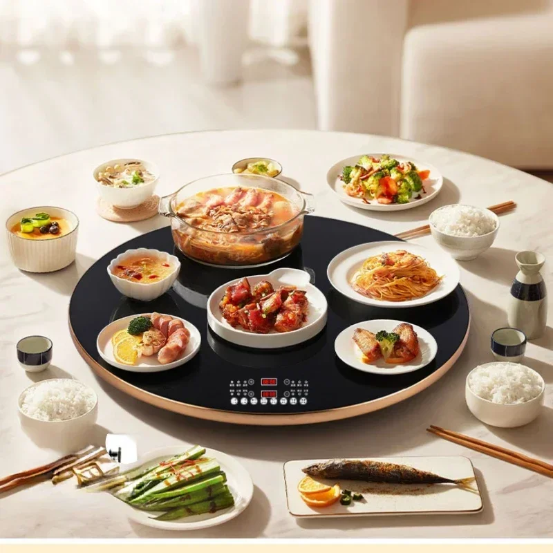 

Hot SalesDining Table Smart Round Induction Cooker Food Insulation Board Hot Board With Hot Pot Electric Heating Dishes Warming