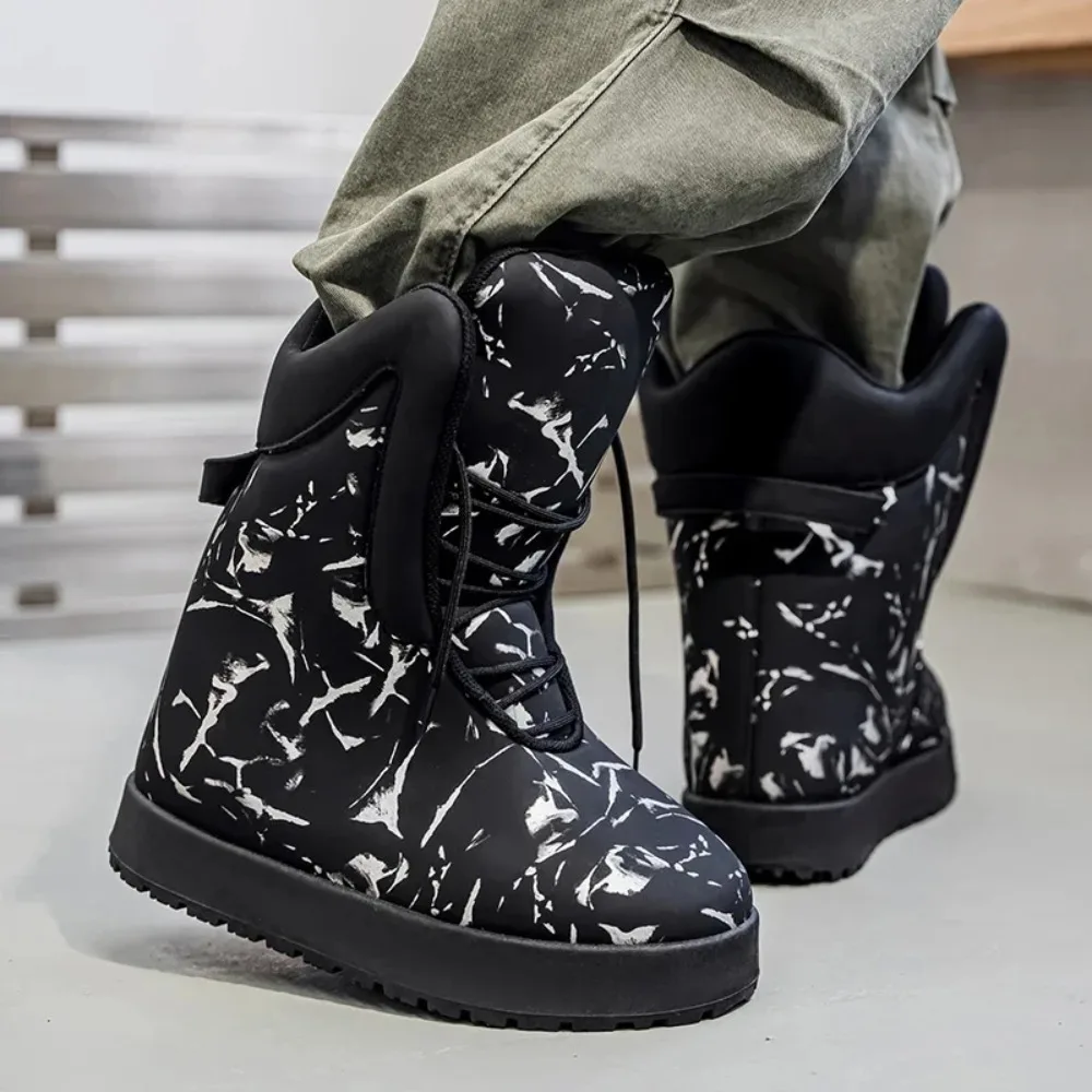 أحذية رجالية مموهة عالية الجودة سميكة لينة مقاومة للبرد أحذية دافئة في الهواء الطلق الشارع عدم الانزلاق هدايا العيد جديد 2025 شتاء شيك #4