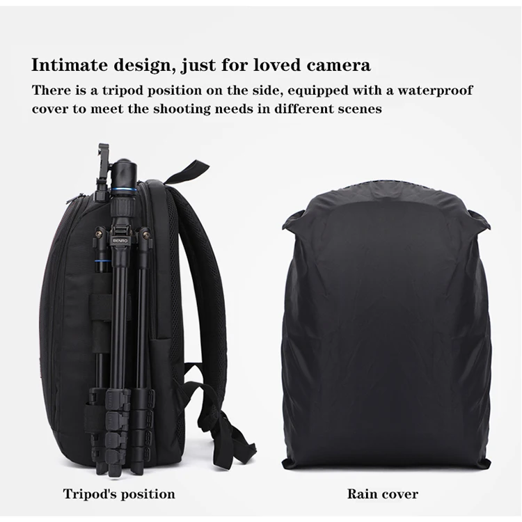 Digitalkamera-Rucksack, Outdoor-Kameratasche mit großem Fassungsvermögen, Laptop-Rucksack, multifunktionaler praktischer Rucksack – Detail 7