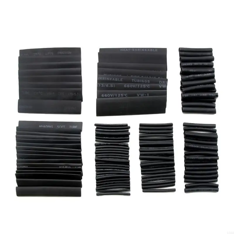 127x Heat Shrink Tube Wire Wrap Cable Sleeve Assortment Fast Heat Shrinkage