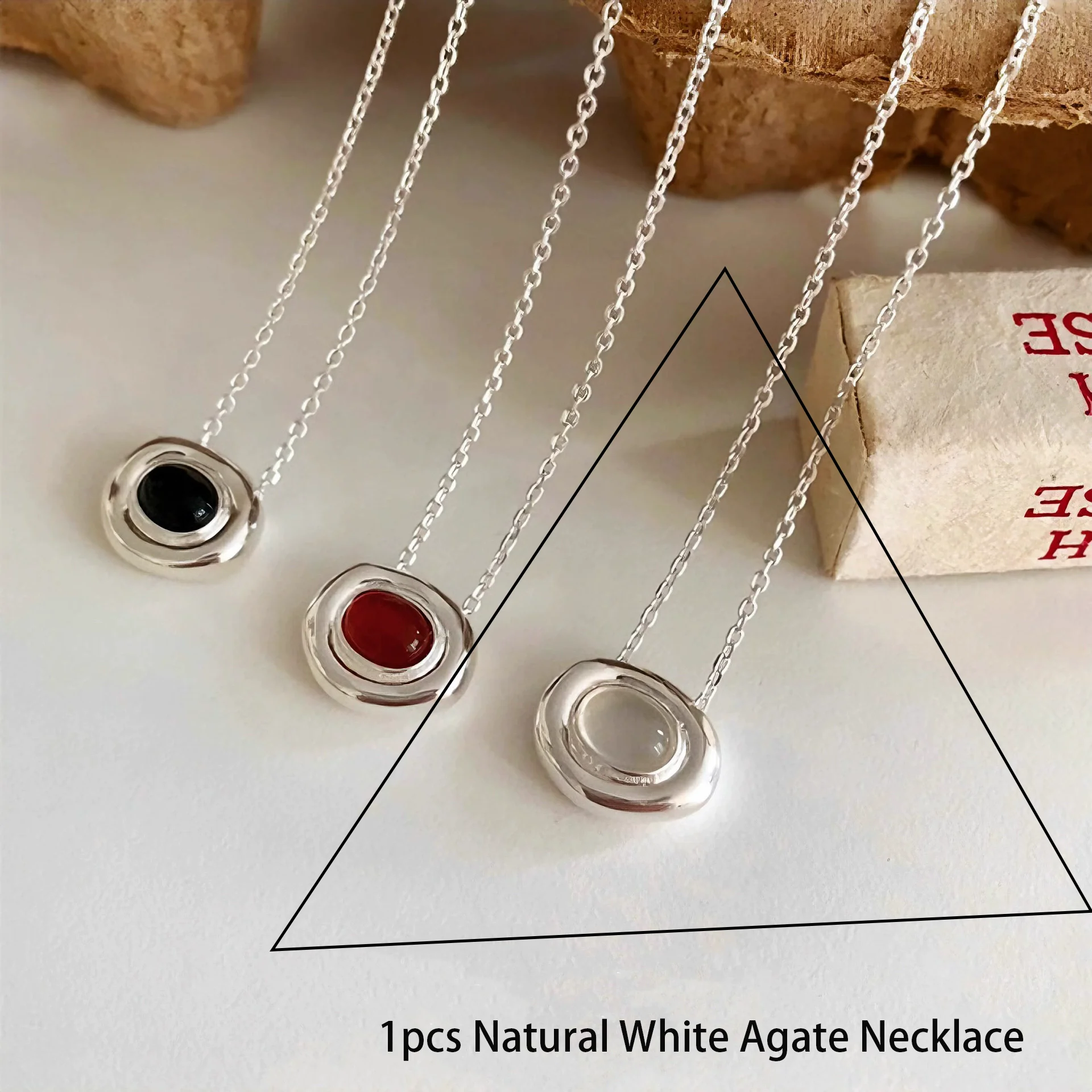 Women's 925 Sterling Silver Bead Geometry Necklace, Korean Design