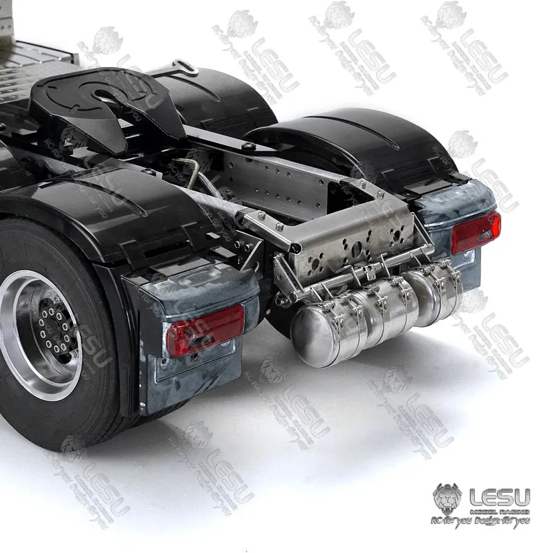 LESU RC 1/14 For Tamiya tractor truck model toy universal modified tail beam tail light rack three gas tank set L-1030