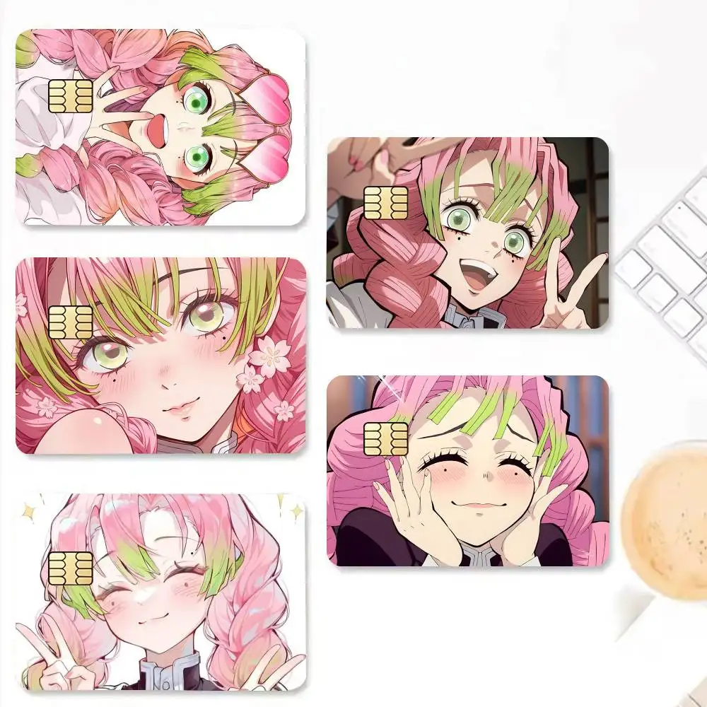 Anime Kanroji M-Cute M-Mitsuri Credit Card HD Stickers Small Chip Waterproof Sticker Game Card Decal Gift