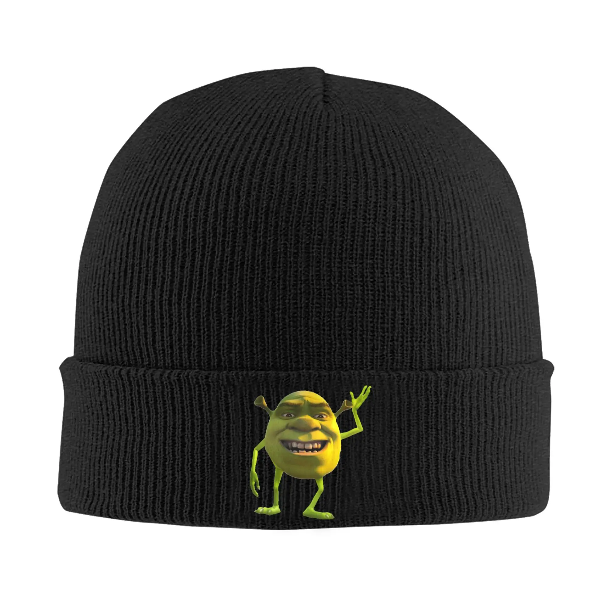 Custom S-Shreks Cartoon Film Skullies Beanies Caps Unisex Winter Warm Knit Hat Women Men Cool Adult  Bonnet Hats Outdoor Ski Cap