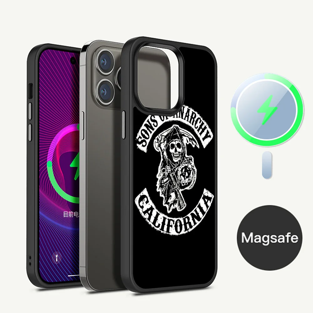 

Sons Of Anarchy TV Phone Case Magnetic Case For IPhone 16 14 13 12 11 15 Pro Max Plus For Magsafe Wireless Charge Cover