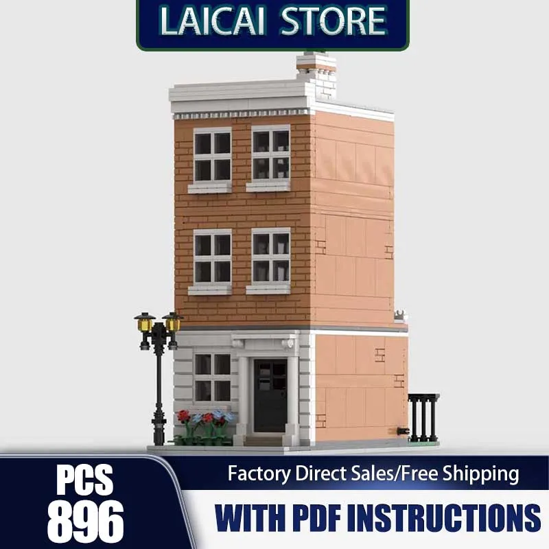 

Street View Moc Building Bricks Georgian Terrace House Model Technology Modular Blocks Gift Christmas Toys DIY Sets Assembly