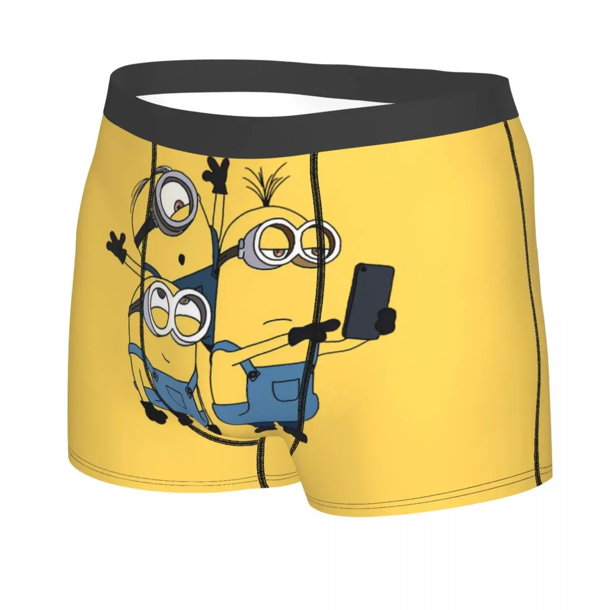 Custom M-Minions With Friends Underwear Men Stretch Kawaii Classical Boxer Briefs Shorts Panties Soft Underpants For Male