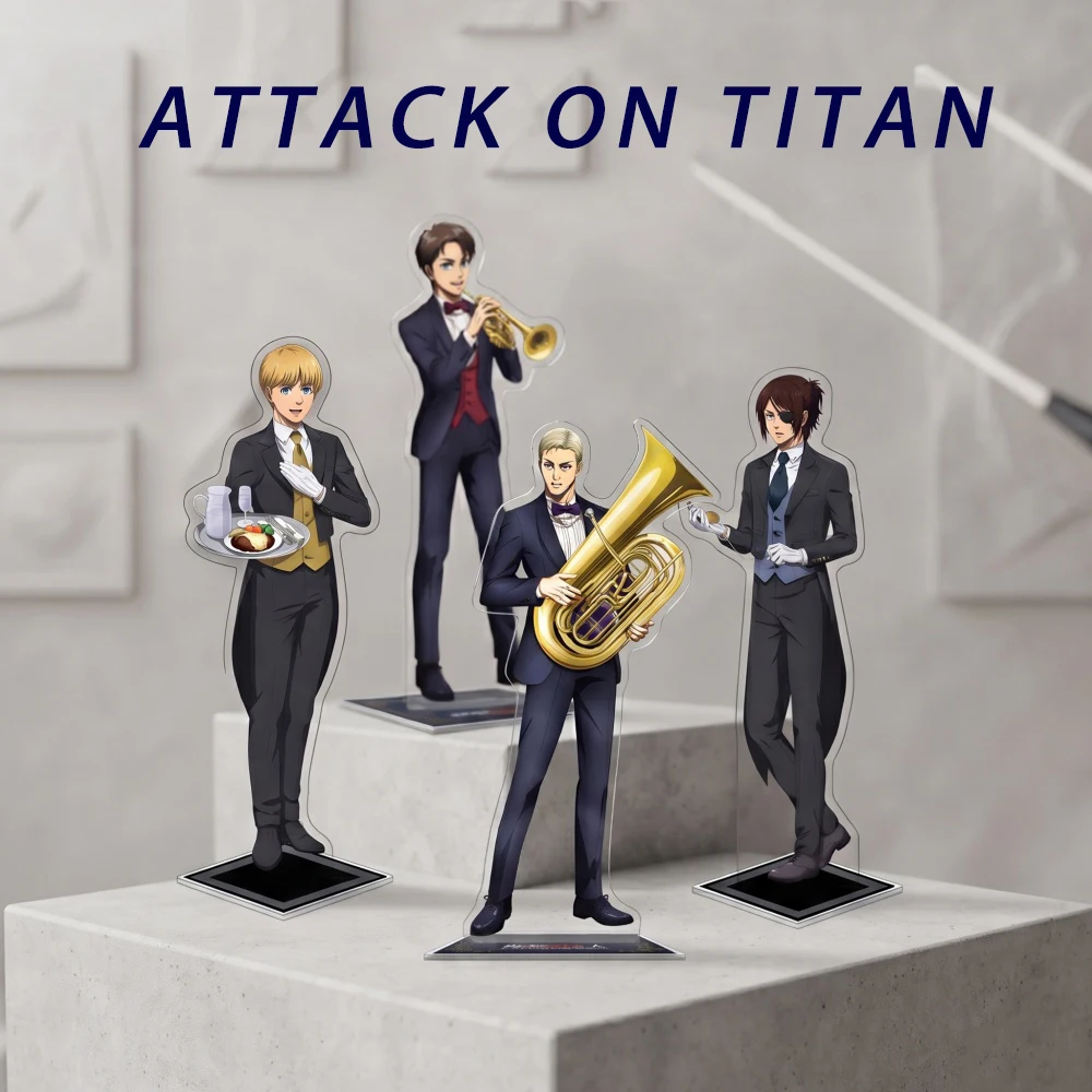 Attack On Titan Acrylic Stand Keychain 2026 New Eren Armin Erwin Hange Levi Music Suit Desktop Decor Custom Figure