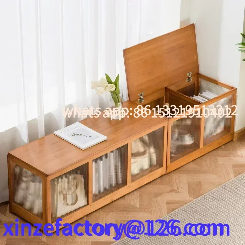 

Customizable Multi-functional Bay Window Storage Cabinet Bedroom Balcony Low Cabinet Flip Long Tatami Storage
