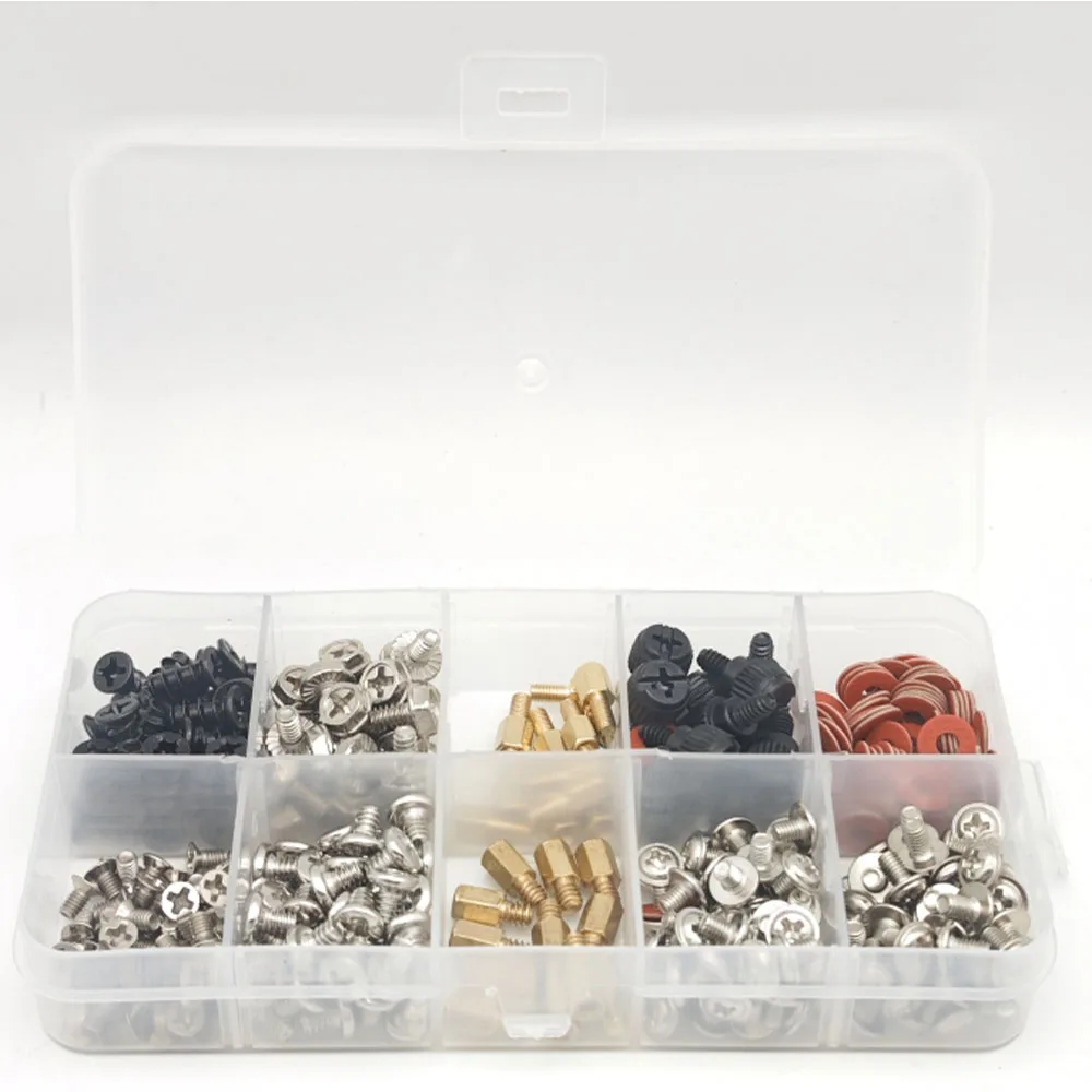380PCS/box Hard Disk DIY Motherboard PC Personal Computer Assemble Case Fan Hand Screw Bolt Standoff Washer Set Assortment Kit